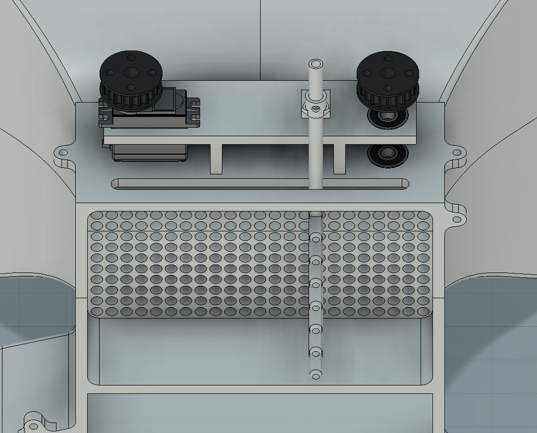 Servo mounting isometric view