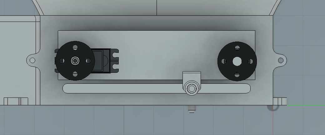 Servo mounting top view