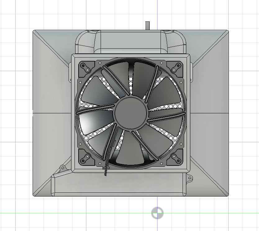 Diffusion fan close top-down view