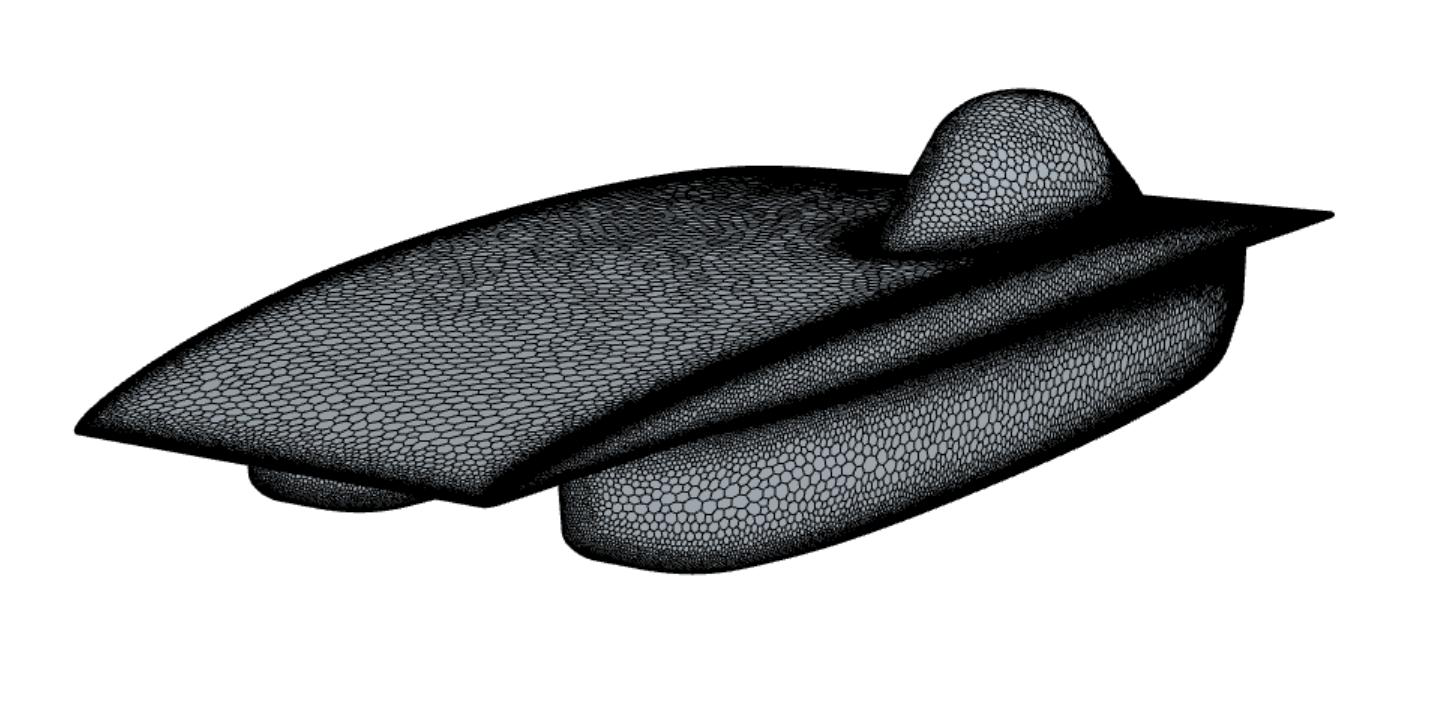 3D surface mesh on the EP9 car body