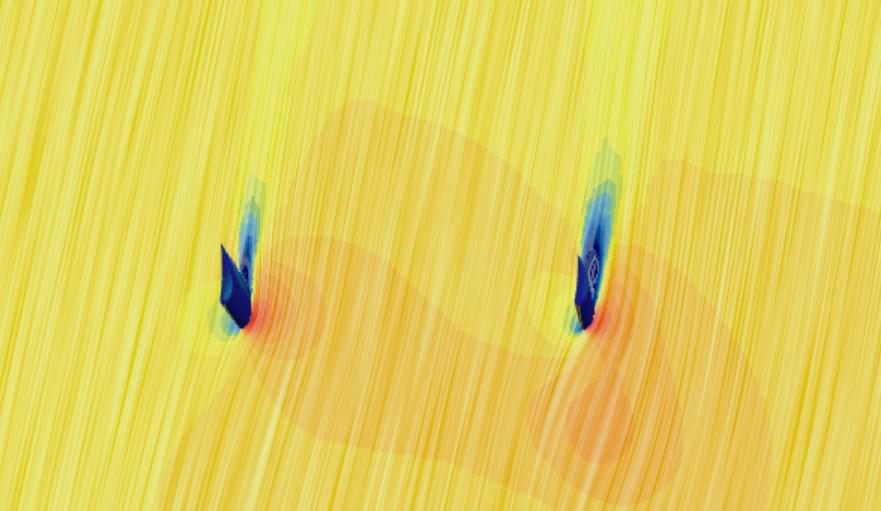 Velocity vector field with both sails installed